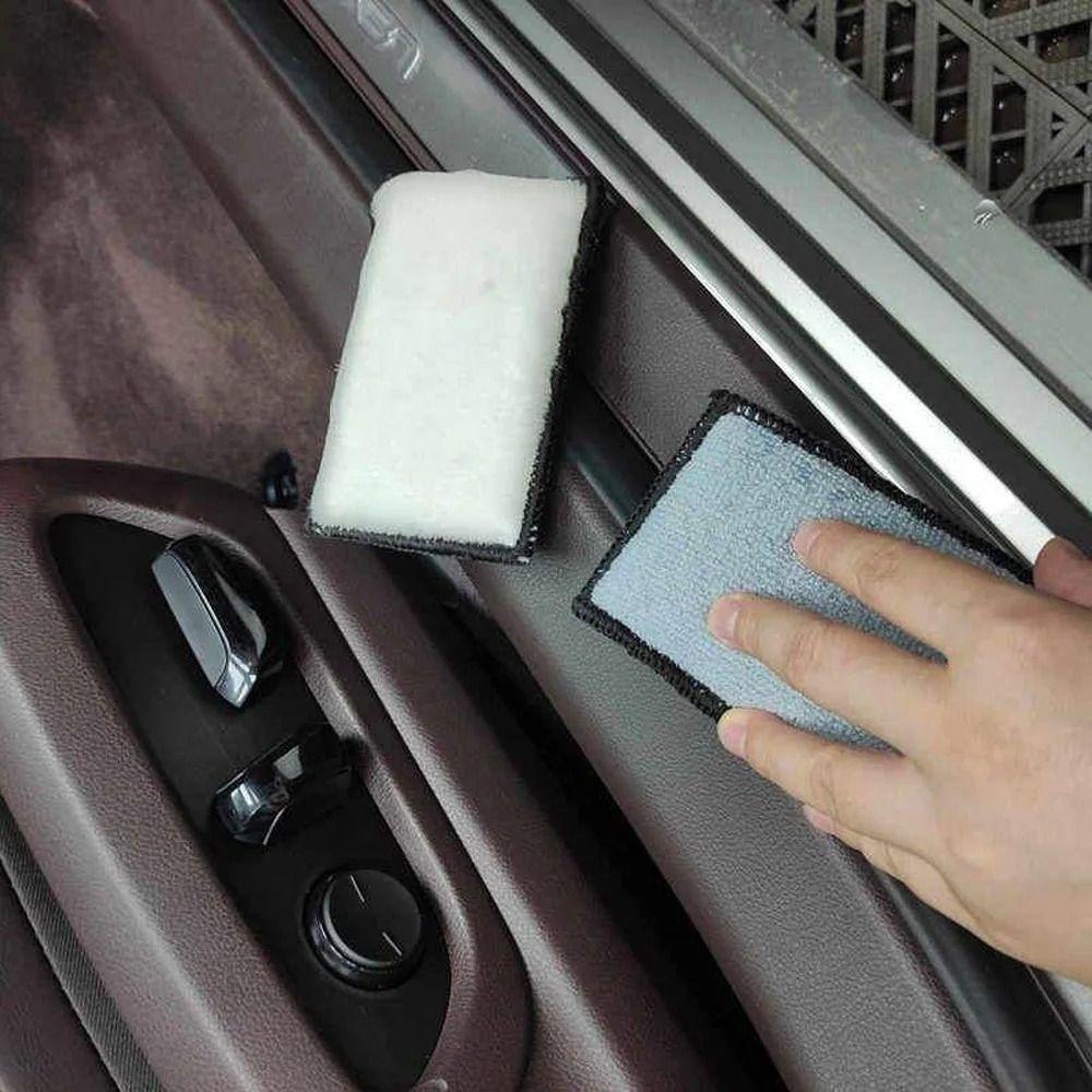 1Pcs Grey White Scrubbing Sponge Double Side Auto Detailing Tool New Wax Sponge Auto Car