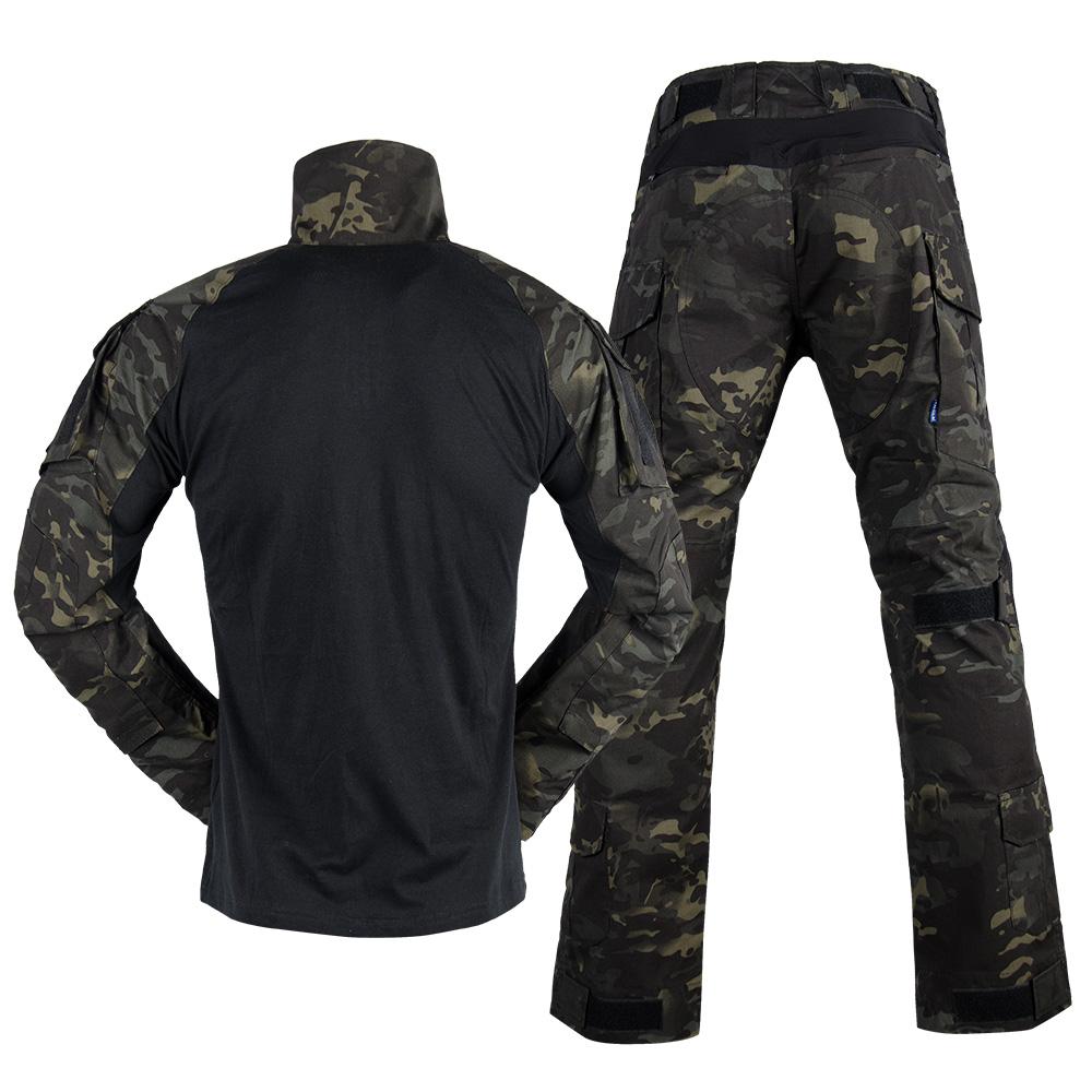 Черная камуфляжная страйкбольная форма Multicam с тактическими штанами наколенники армейская военная форма для мужчин