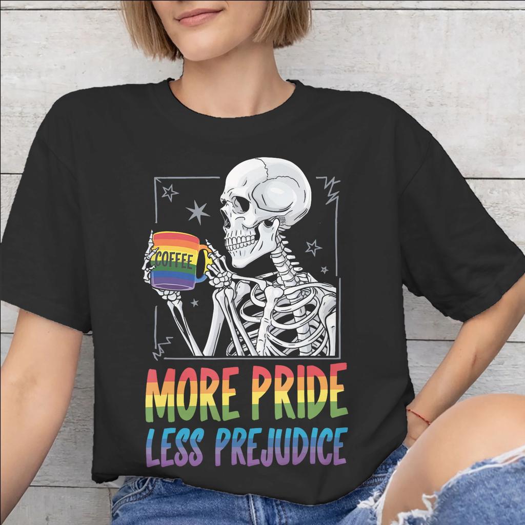 More Pride Less Prejudice Tee Shirt for Unisex Unisex Fashion T Shirts 100 Cotton Clothes