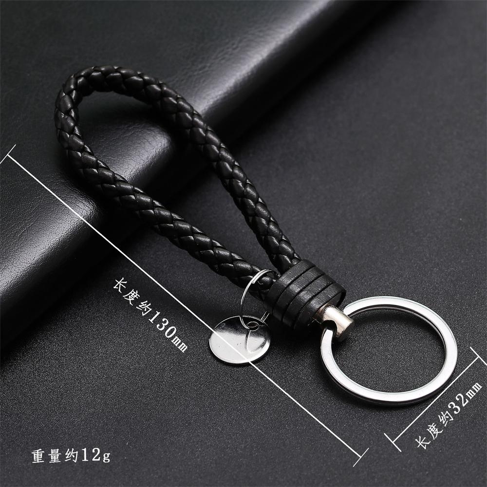 2Pcs Creative PU Leather Braided Rope Keychain Car Key Ring For Women Men Fashion Key Holder Accessories