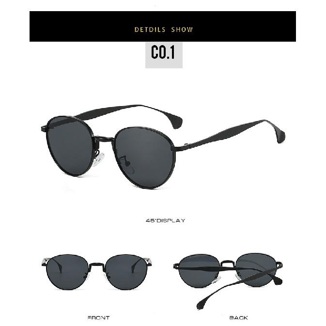 Oval small frame sunglasses, UV protection, metal retro eyewear, suitable for outdoor photography