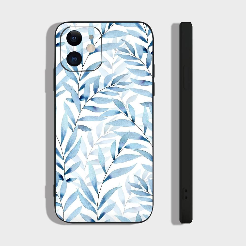 Художественный цветок Для IPhone 13,17,11,12,16,14,15,Plus,Pro Max Мягкий силиконовый черный чехол для телефона