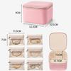 Portable Travel Jewelry Box Large Capacity PU Leather Jewelry Case with 6/12pcs Small Pouches Jewelry Storage Box