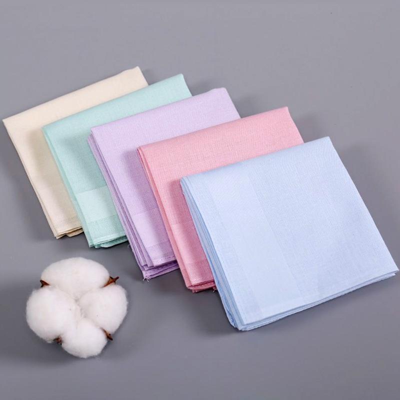 1 шт. полотенце для рук женское однотонное квадратные носовые платки свадебная вечеринка женский хлопок 40x40 см