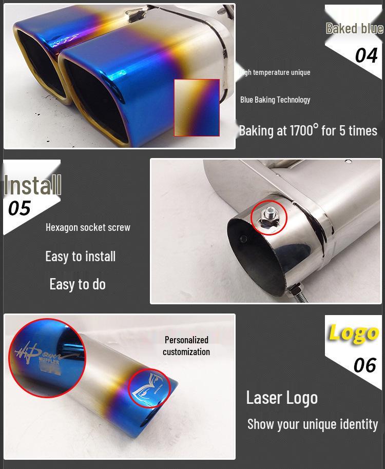 Глушитель выхлопной трубы из нержавеющей стали с двумя выходами для RAV4