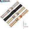 Stainless Steel Watch Strap 18mm 20mm 22mm 24mm 26mm 28mm 30mm Folding Buckle Strap Men Replacement Wristwatch Band Accessories