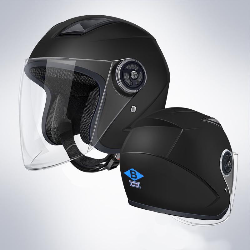 3C Certified Electric Bike & Motorcycle Helmet with Double Windshield - All-Season, Warm Safety Half Helmet