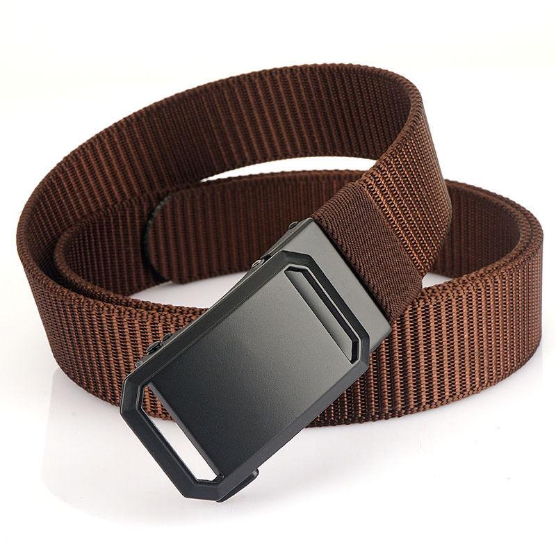 Men's Automatic Buckle Canvas Tactical Belt - Imitation Nylon, Outdoor Leisure, Military Style