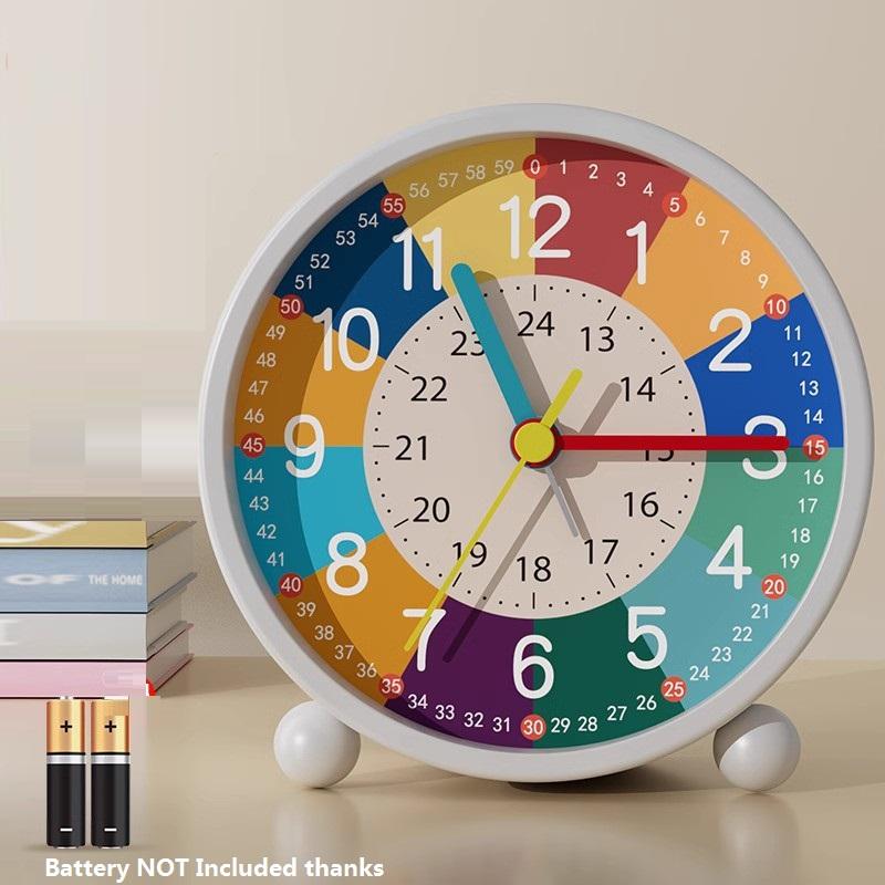 Kids Learning Cartoon Alarm Clock Metal Education Children Clock Kid Room Teaching Early Age Desk Table Clock Bardoan Gift Timer Kids Time Cognition