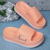 Летние Новые Плоские Сандалии Женские Модные Круглый Носок Открытый Носок Сочетание Цветов Слипоны Толстая Подошва Водонепроницаемые Нескользящие Шлепанцы