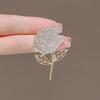 Women Brooch High-Gloss Rhinestone Inlay Sparkling Rose Flower Design Lapel Pin Non-Slip Buckle Zinc Alloy Scarf Badge