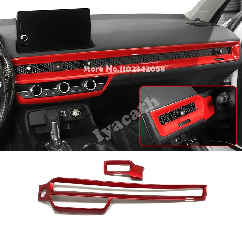 For Honda Civic 11th Gen ABS Interior front dashboard Air Condition Switch Outlet Frame Central Control Strip trim
