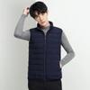 Жилет мужской с высоким пухом, осенний, новый корейский стиль, модный, простой, белый, однотонный, с воротником-стойкой