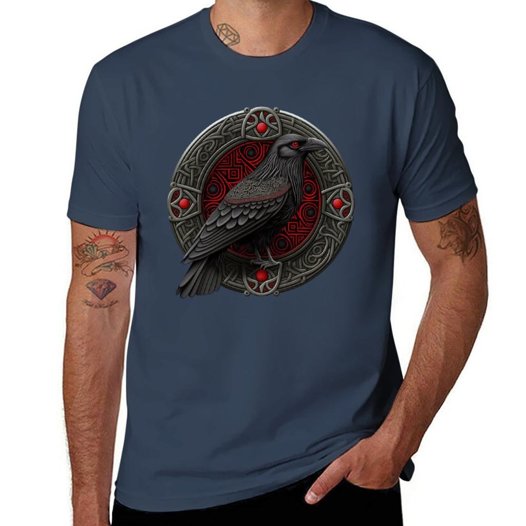 Summer Fashion Viking Raven T-Shirt for Men Oversized T Shirt O-Neck Short-sleeved Tops Tees Clothing