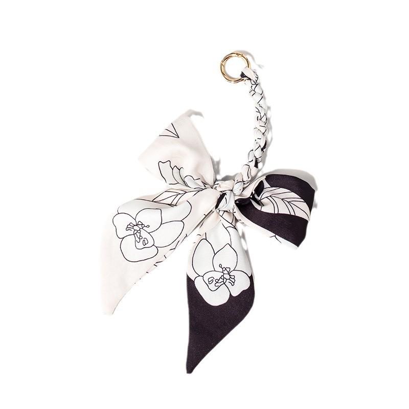 Silk Scarf Pendant Keychain: Versatile Bag Charm & Keyring
