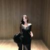 Сексуальное банкетное платье в французском стиле с открытыми плечами, платье, сетчатая пряжа с накидкой, облегающее и тонкое платье-юбка