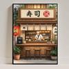 Retro Japanese Sushi Bar Poster Kitchen Food Posters and Picture Canvas Print Painting Dining Room Wall Decor Home Mural Cuadros