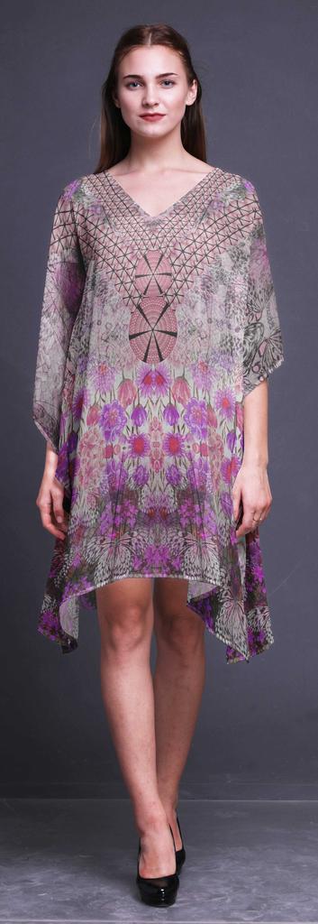 Phagun Ladies Plus Size Kaftan Summer Wear Beach Coverup Kimono Kaftan-4X-5X