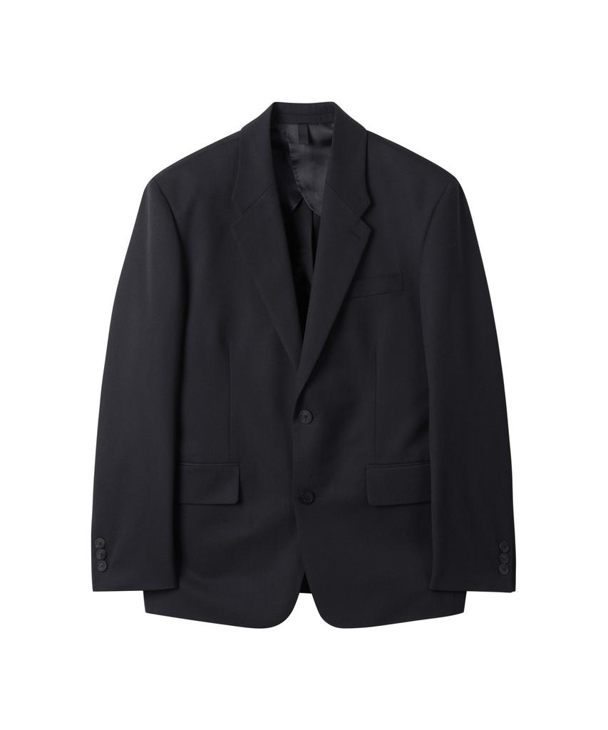Customellow Black Relaxed Fit Wool Blended Setup Jacket_Cwjas25221Bkx