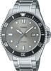 CASIO Стандартные аналоговые спортивные водонепроницаемые часы MDV-107D-8AV для мужчин с серым циферблатом и металлическим ремешком, модель Overseas [Параллельный импорт]
