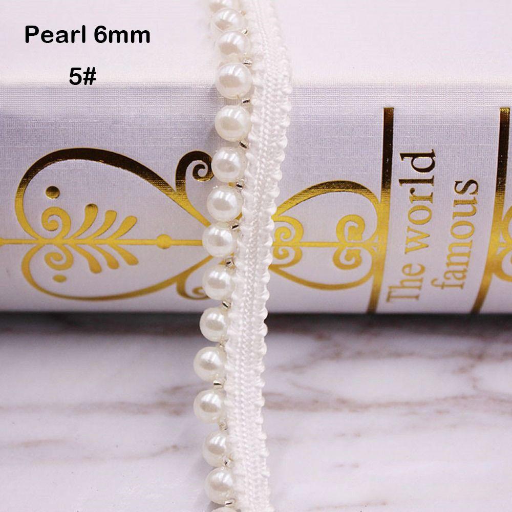 Ткань для одежды Отделка Кружевная отделка Ручная работа Жемчужная бисерная кружевная лента Жемчужная оплетка Кружевная лента