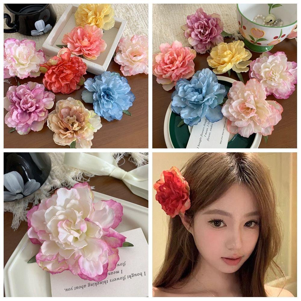 Cloth Rose Hairpin Korean Style Girl Hair Clip Simulation Flower Hair Clip Party Ponytail Holder