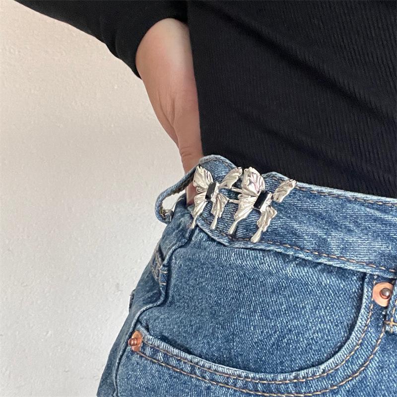 Регулируемая пуговица-бабочка, фиксированные затягивающиеся штифты, пряжка на талии для брюк, не требующая шитья, инструмент для закрытия талии