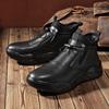Модная мужская зимняя обувь Ботинки до щиколотки Рабочие Повседневная кожаная обувь Слипоны Сохраняющие тепло Удобные Трендовые Универсальные Высокоэластичные Мужские Защитные ботинки