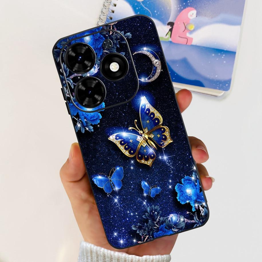 Чехол для Tecno Spark Go 2024 Популярный Цветок Астронавт Capa Силиконовый Мягкий Чехол для Tecno SparkGo 2024 BG6 Ударопрочный Корпус Телефона