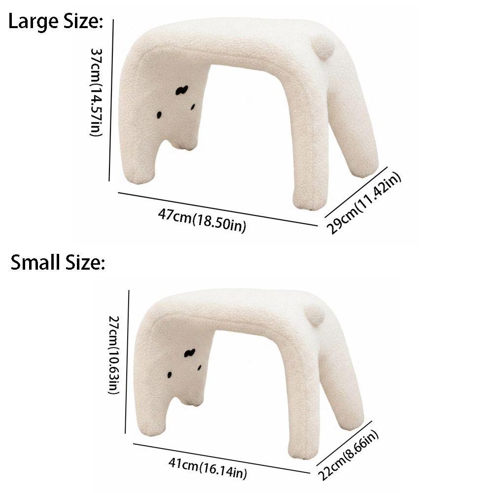 Small Stool Dressing Chair Plush Shoe Changing Stool Footrest Makeup Stool Entryway