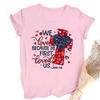 Outfit Tee FeUnisex Sleeve Tshirt Holiday Girls T Shirt Happy Valentine Print Women Shirts Valentines Party Aesthetic Clothes