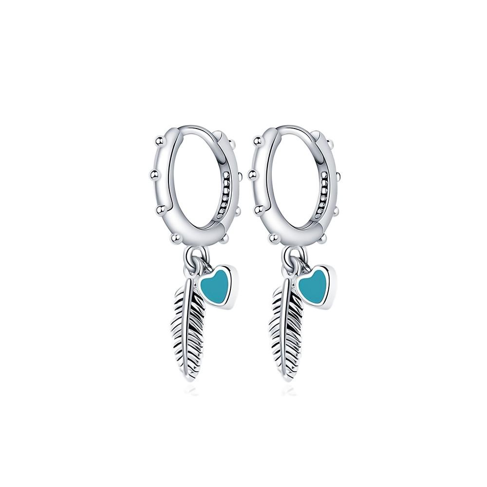 Round Circle Hoop Earrings For Women 925 Silver Heart Star Moon Sun Flower Zircon Opal Earrings Jewelry Gift