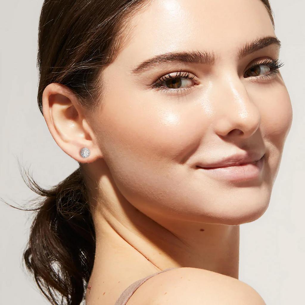 KRKC Серьги с муассанитом Пара серег с бриллиантами Всего карат Серьги с одним бриллиантом Серьги из серебра 925 пробы с бриллиантами Сверкающий муассанит