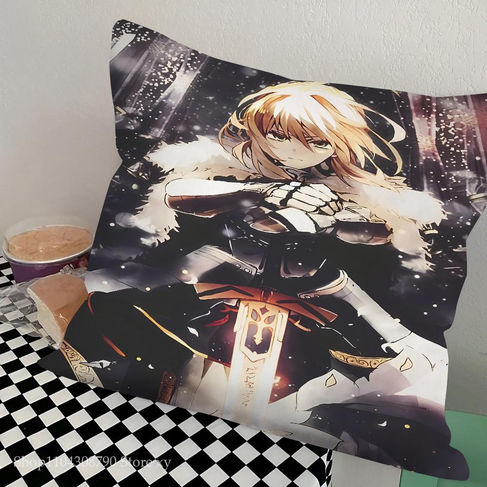 Аниме Fate Zero Stay Night Сэйбер Наволочка Квадратная Подушка Спальня Диван Досуг Комфортная Подушка Автомобиль Гостиная Домашний Декор