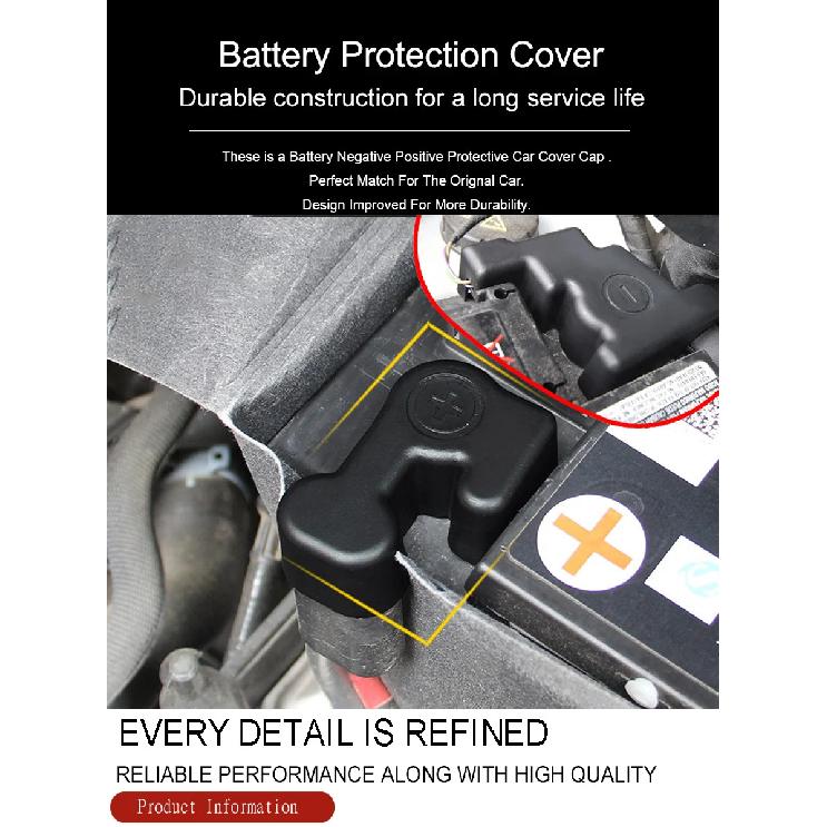 Wooeight 2Pcs ABS Negative/Positive Power Batteries Cover Battery Protection Cover For Volkswagen VW Golf MK7 Touran SKoda
