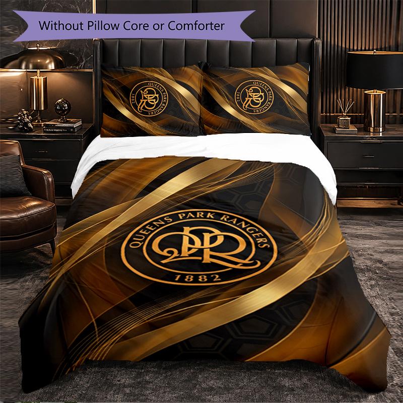 Queens Park Rangers Football 3 Piece Bedding Set Soft Duvet Cover Set with Pillowcases Printed Bedroom Decor Set for Home