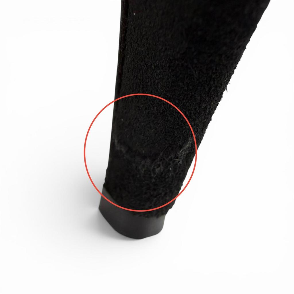 Great CHANEL boots COCO Mark Pearl Decoration black Suede leather 35 G33426 Used