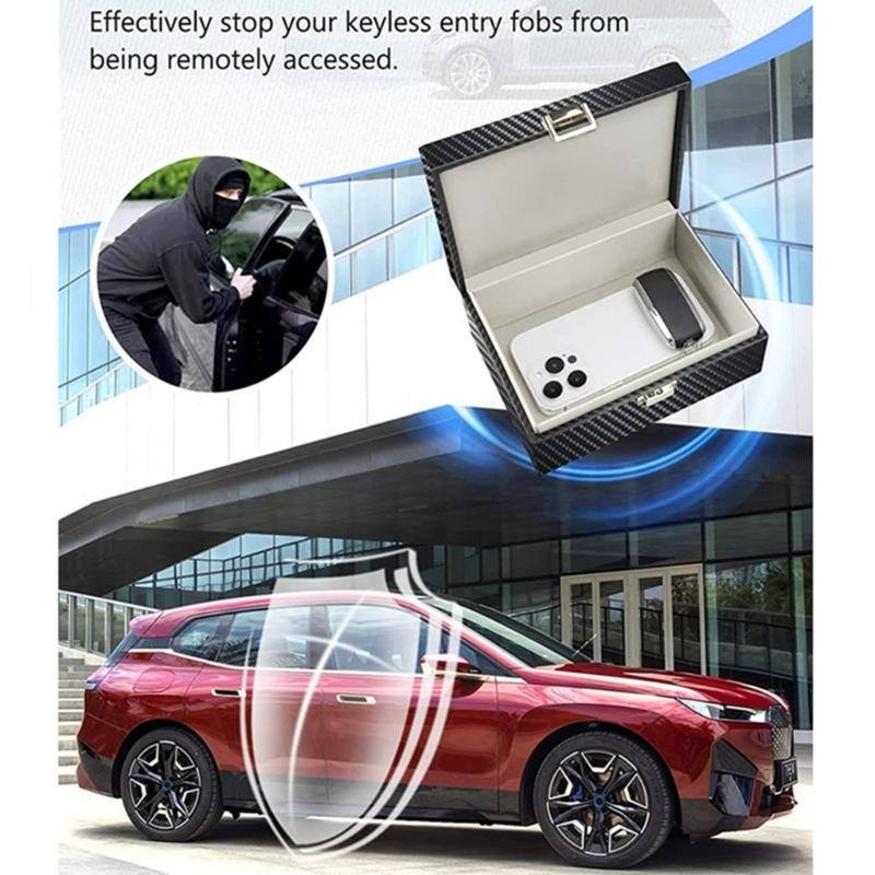Signal Blocker Box, Car Keys Fob Protector, Carbon Fiber Signal Blocker for Keyless Fob, Signal Blocking Box