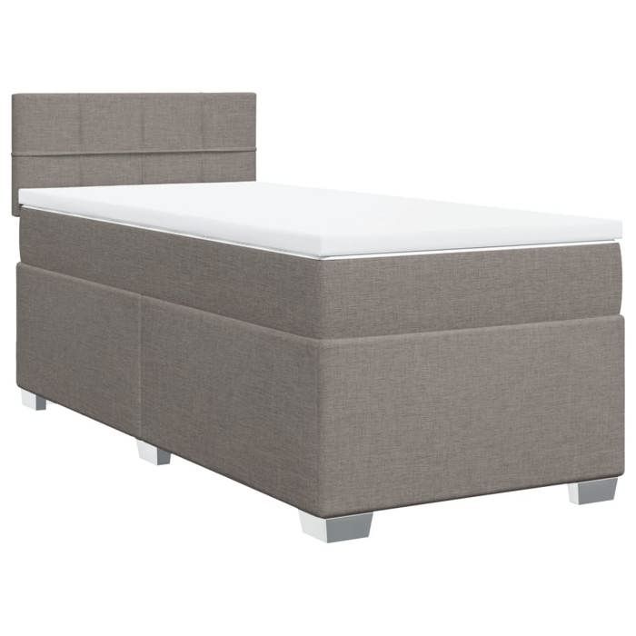 Maison Exclusive - Sommier à lattes de lit avec matelas Taupe 90x190 cm Tissu