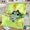 3D Cartoon Keroro Blanket Cute Frog Blanket Soft Lightweight Flannel Blanket for Living Room Bedroom Sofa Travel Camping Blanket