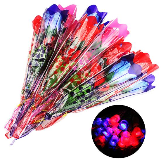 1Pc Glow In Dark LED Light Artificial Rose Flower Girl Romantic Gift Holiday Toy