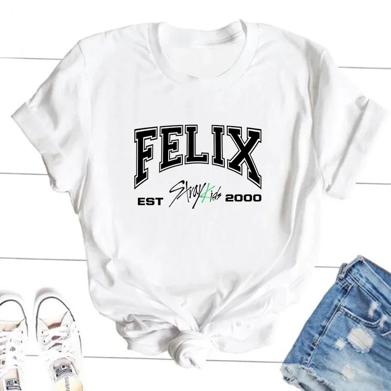 Футболки с участниками Stray Kids ZX TEE Футболка в корейском уличном стиле Футболка с графикой K-pop концерта SKZ Бан Чан Чанбин Ли Но Группа Музыкальная футболка