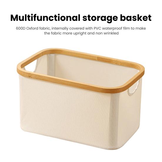 Storage Basket Foldable Deep Large Capacity Thickened Stable Structure With Handle Keep Neat Space Saving Toy Clothes Storage Backet Laundry Backet
