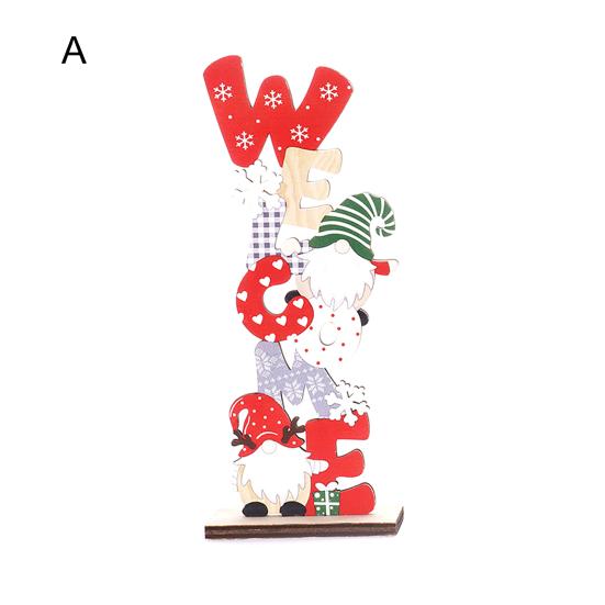 Christmas Decoration Hollow Out Wooden New Year Gift Reusable Durable Christmas Decoration Letter Shape Colorful Wooden Xmas Ornaments for Christmas