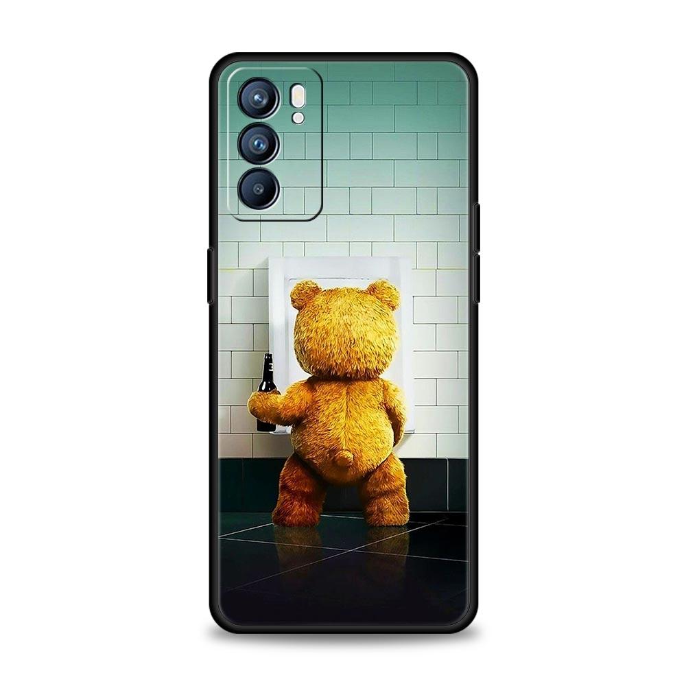 Чехол для телефона Cover For Oppo A17 A31 A54 A57 A78 A79 Find X5 X6 Reno 7 8 10 11 12 13 F Pro 5G Мягкий ТПУ корпус Забавный Мишка Тедди Fundas