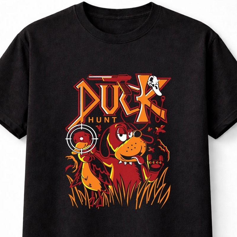 Duck Hunt Retro Gaming TShirt Classic NES Dog Duck Graphic Tee Unisex S5XL