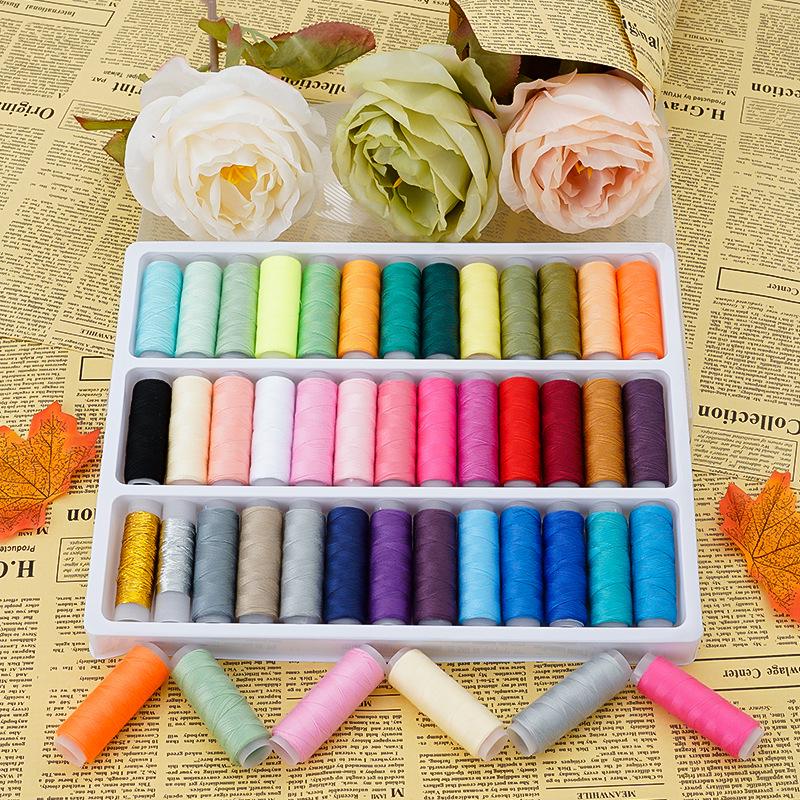39-Color Portable Sewing Kit: Household 402 Polyester Thread for Hand Sewing with Small Spools.