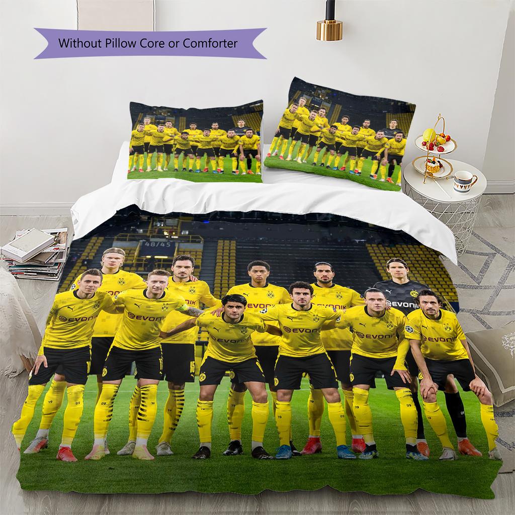Dortmund Pattern Bedding Home Decoration Birthday Gift (1 * duvet cover + 2 * pillowcase, without core)