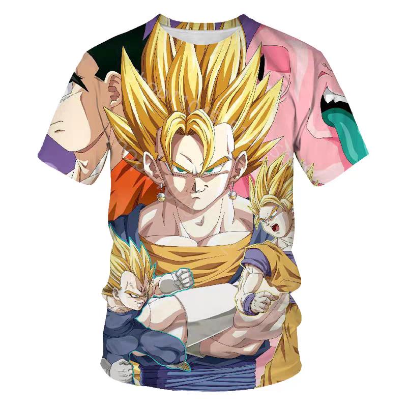 Футболка Dragon Ball Одежда Какарот Гоку Супер Сайян Веджета Мода Уличная одежда