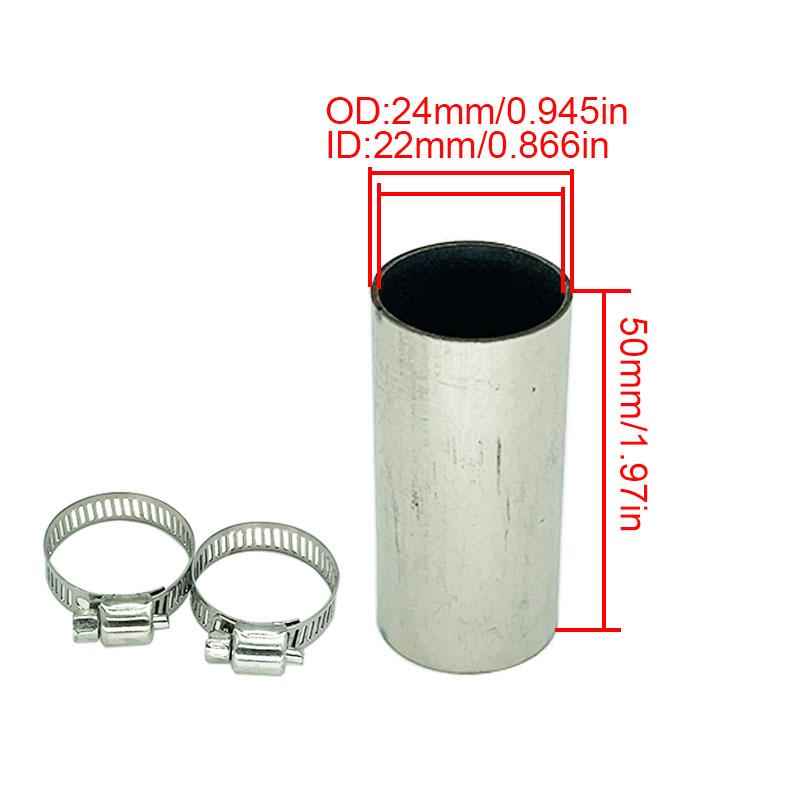 1/2/4/6X 24mm 50mm Length Air Diesel Parking Heater Exhaust Pipe Connector Adapter Vent Hose With Clamps For Webasto Eberspacher